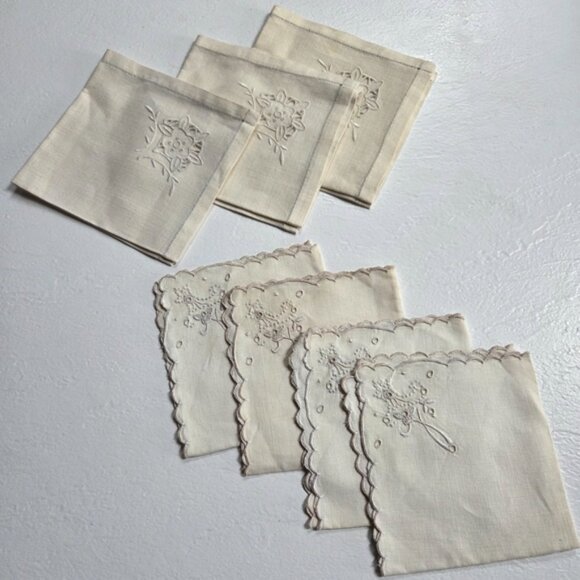 Vintage Lace Trimmed Handkerchief Set - Picture 12 of 14